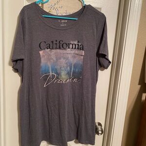 California Dreamin Torrid Classic Fit Gray T-Shirt